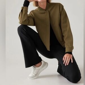 Athleta Stellar Flare Trouser Pants Black Zipper Leg Size 20